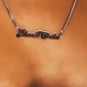 BLACK CHILD necklace silver